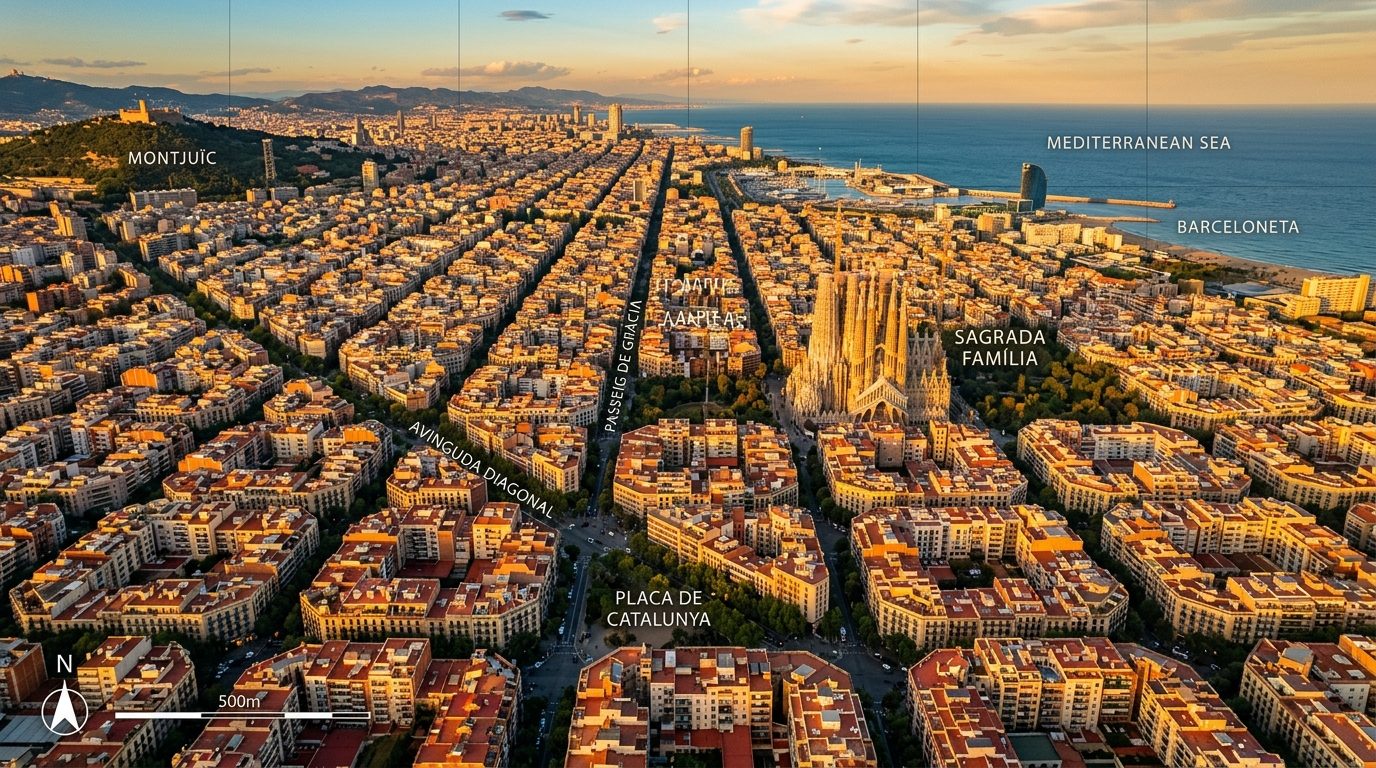 Vista aérea de una ciudad española